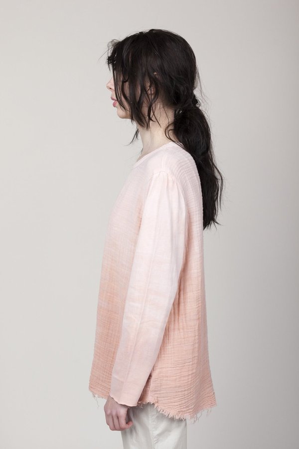 Raquel Allegra Gauze and Sueded Baby Jersey Sweatshirt - Rose Quartz Raquel Allegra Gauze and Sueded Baby Jersey Sweatshirt - Rose Quartz