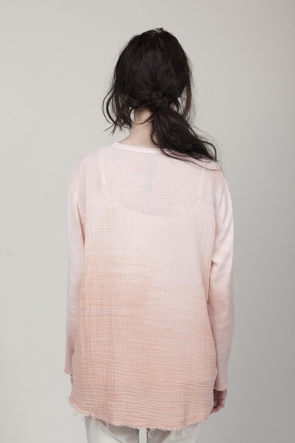 Raquel Allegra Gauze and Sueded Baby Jersey Sweatshirt - Rose Quartz Raquel Allegra Gauze and Sueded Baby Jersey Sweatshirt - Rose Quartz