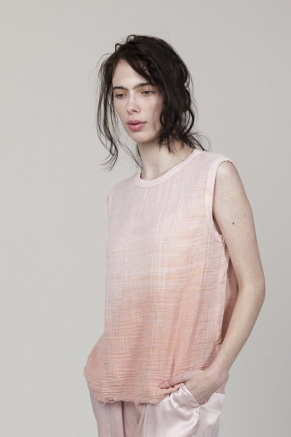Raquel Allegra Gauze Muscle Tee - Rose Quartz Raquel Allegra Gauze Muscle Tee - Rose Quartz