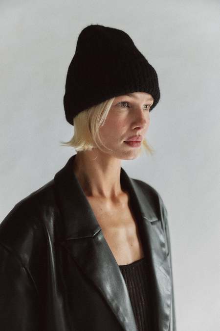 JANESSA LEONE. WHISKEY HAZEL WOOL HOOD Janessa Leone Hazel Balaclava | Garmentory main image 2