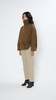 Short Asymmetrical Bathrobe Coat in Brown - Thumbnail 2