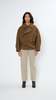 Short Asymmetrical Bathrobe Coat in Brown - Thumbnail 4