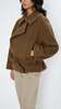 Short Asymmetrical Bathrobe Coat in Brown - Thumbnail 6