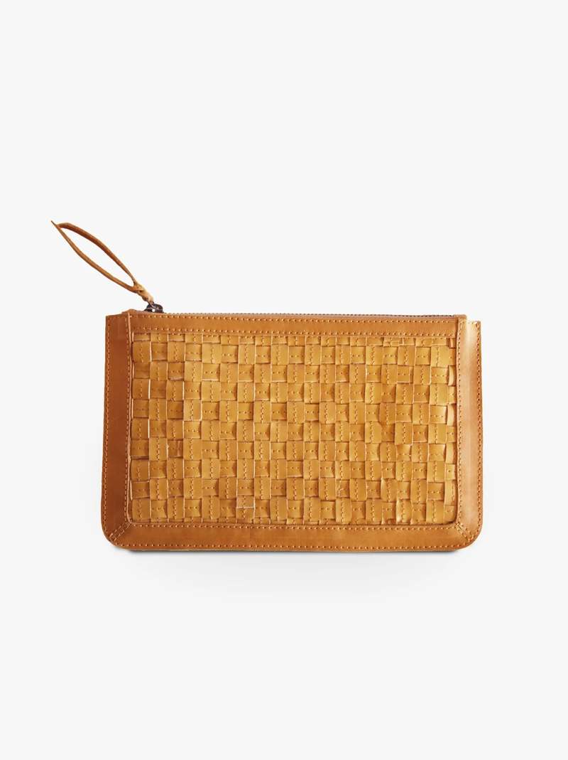 Able Basketweave Clutch - Cognac Able Basketweave Clutch - Cognac