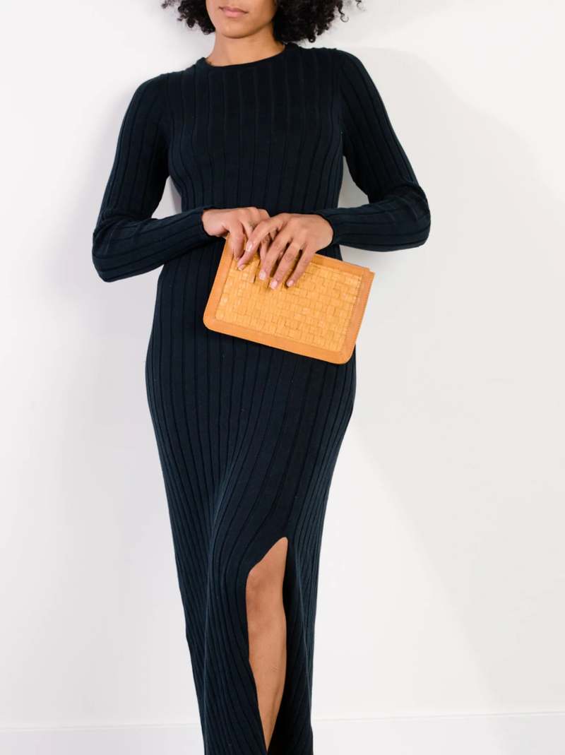 Able Basketweave Clutch - Cognac Able Basketweave Clutch - Cognac
