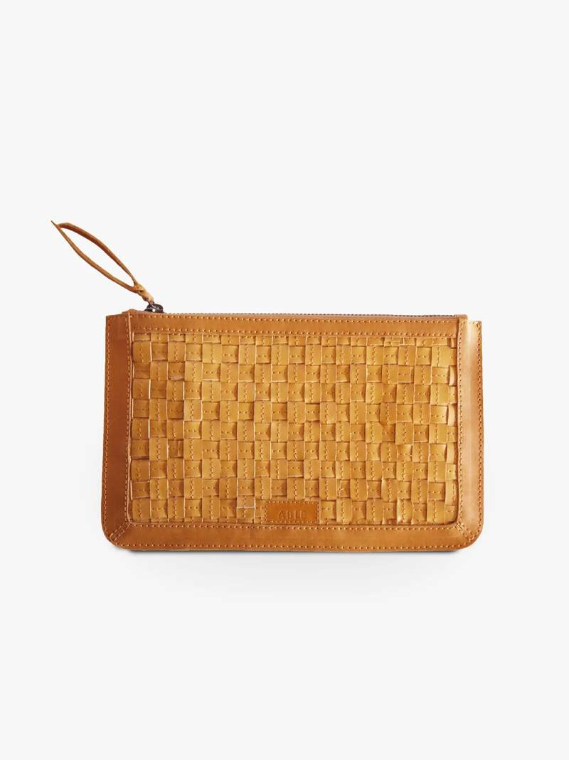 Able Basketweave Clutch - Cognac Able Basketweave Clutch - Cognac