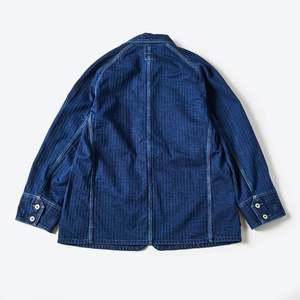 Post O'Alls Engineers' Herringbone Denim Jacket - Double Indigo