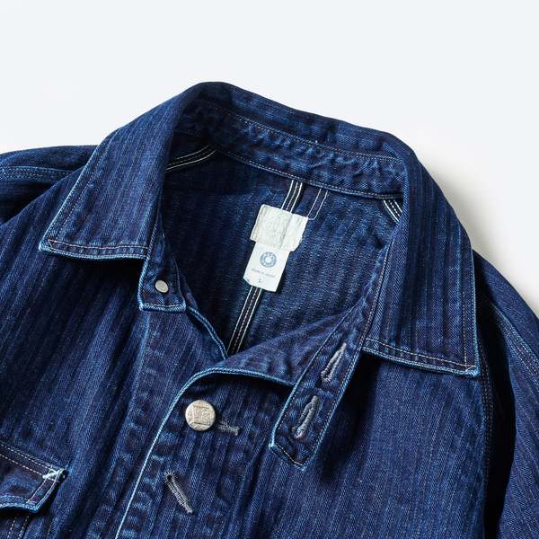 Post O'Alls Engineers' Herringbone Denim Jacket - Double Indigo