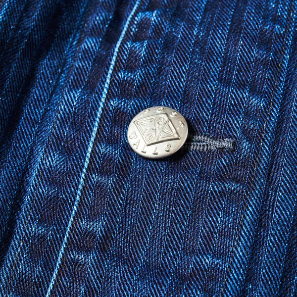 Post O'Alls Engineers' Herringbone Denim Jacket - Double Indigo