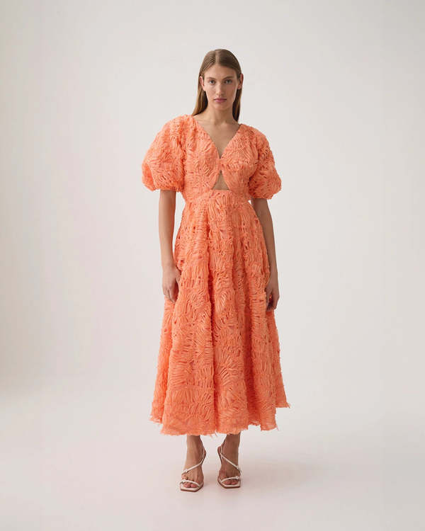knee length dresses for ladies Dusty Apricot Tiered Midi Dress – PinkBlush main image 1