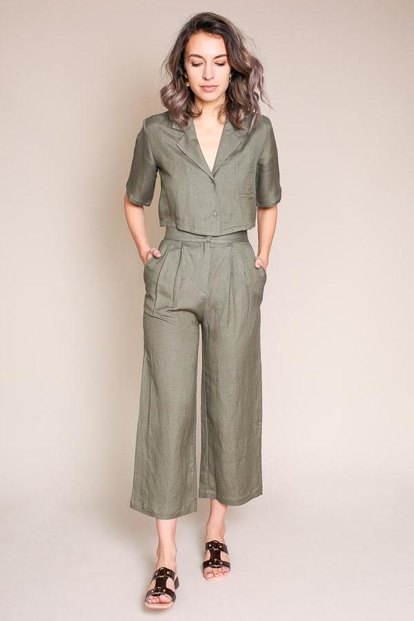 First Rite Wide Trouser - Sage First Rite Wide Trouser - Sage