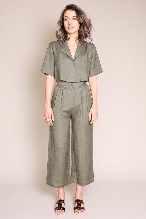 First Rite Wide Trouser - Sage First Rite Wide Trouser - Sage