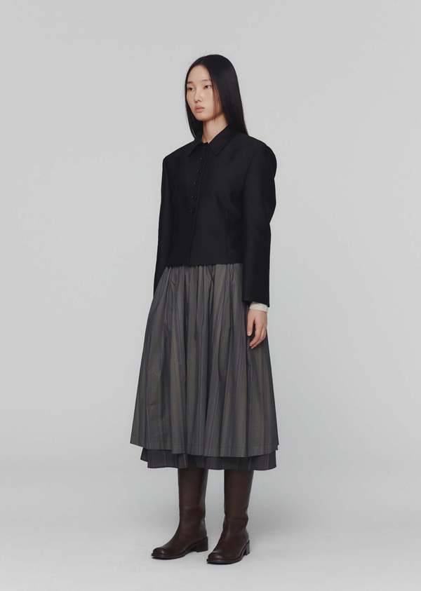 【AMOMENTO】23fw STRIPE BELT SKIRT AMOMENTO】23fw STRIPE BELT SKIRT (AMOMENTO/ミニスカート
