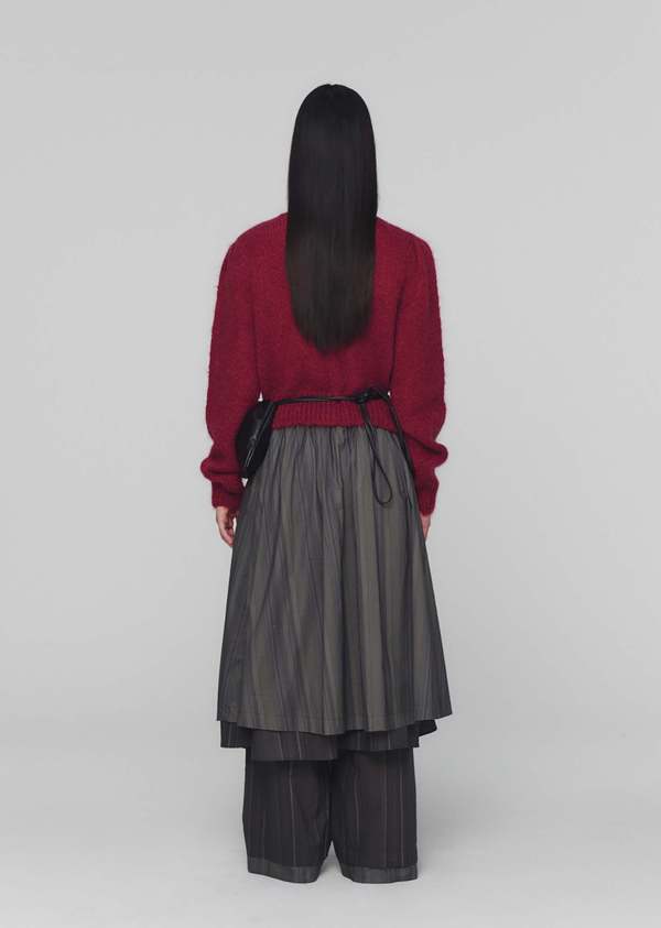 AMOMENTO☆23FW STRIPE BELT SKIRT Double-belt mini-skirt - Women | MANGO OUTLET USA