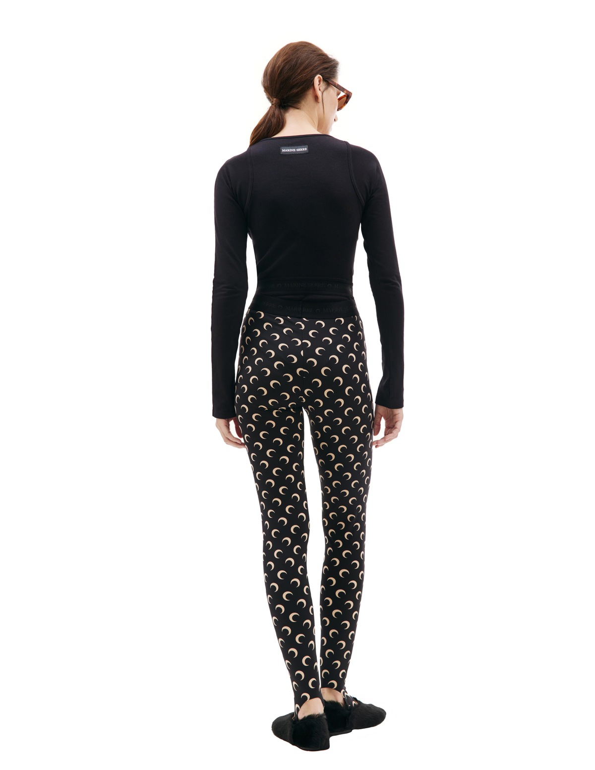 スパッツ・レギンス Marine Serre Moon Leggings Recycled Moon Jersey Stirrup Leggings • Marine Serre