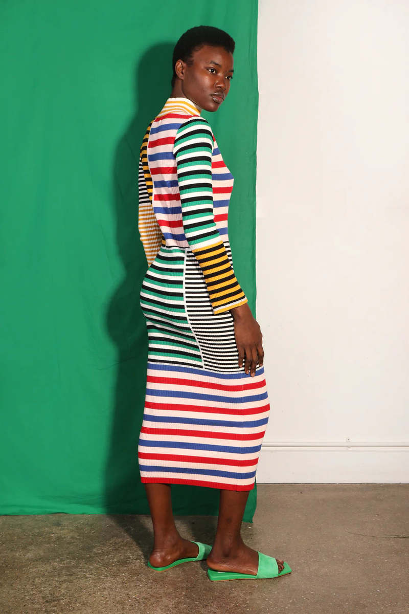L.F.Markey Cecil Dress - Multi Stripe | Garmentory