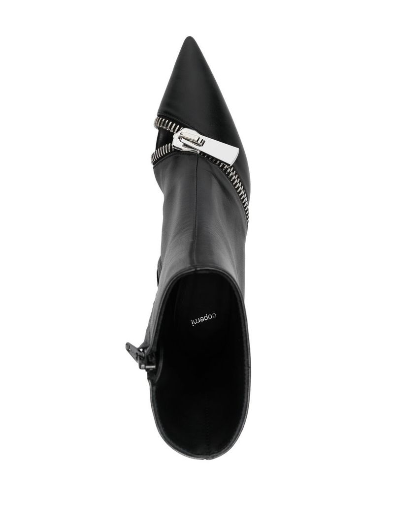Coperni Zip Ankle Leather Boot - Black | Garmentory