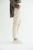 Slim Trousers Velvet in Off White - Thumbnail 2