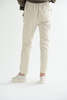 Slim Trousers Velvet in Off White - Thumbnail 4