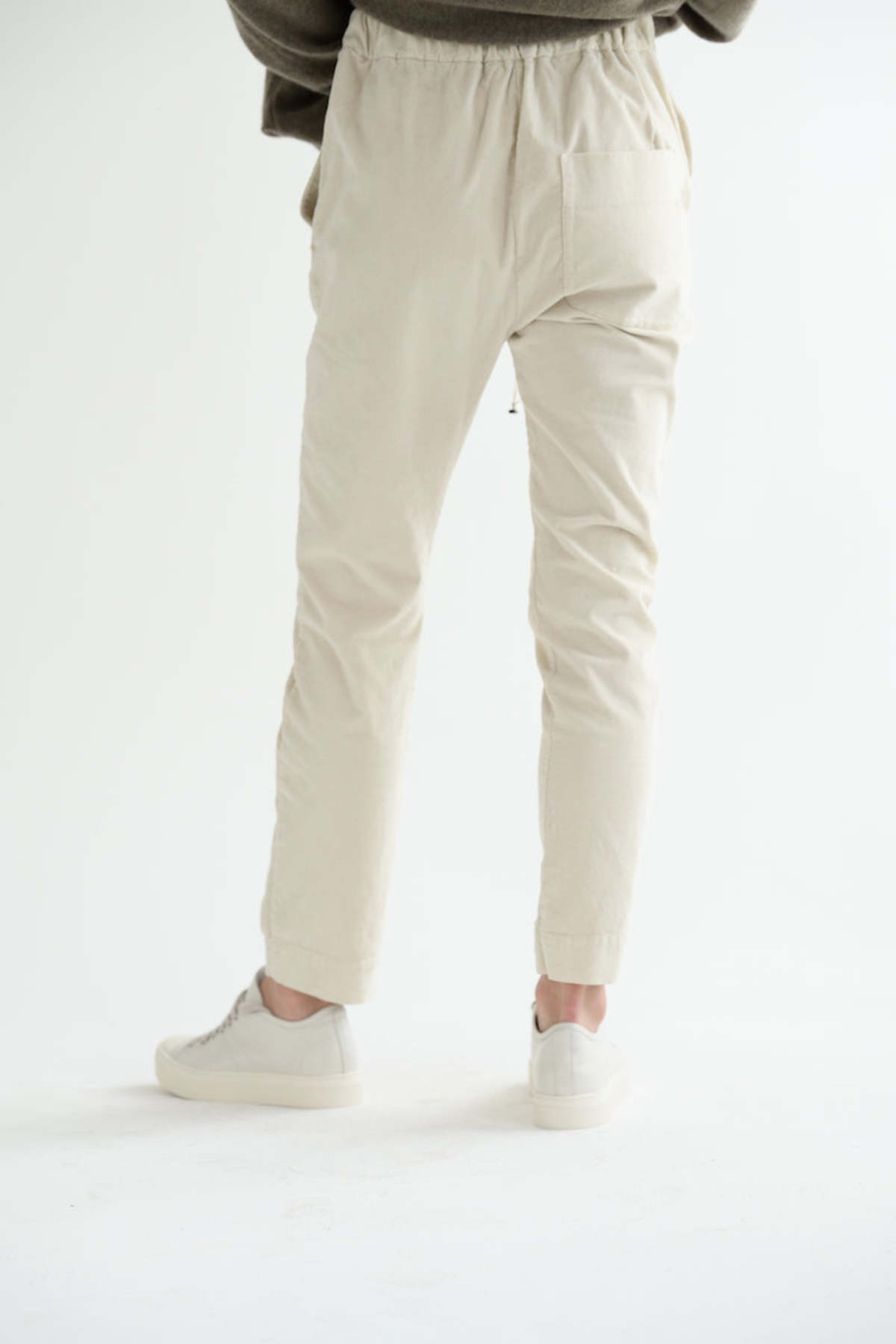 Slim Trousers Velvet in Off White - Image 4 of 6