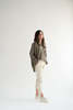 Slim Trousers Velvet in Off White - Thumbnail 5