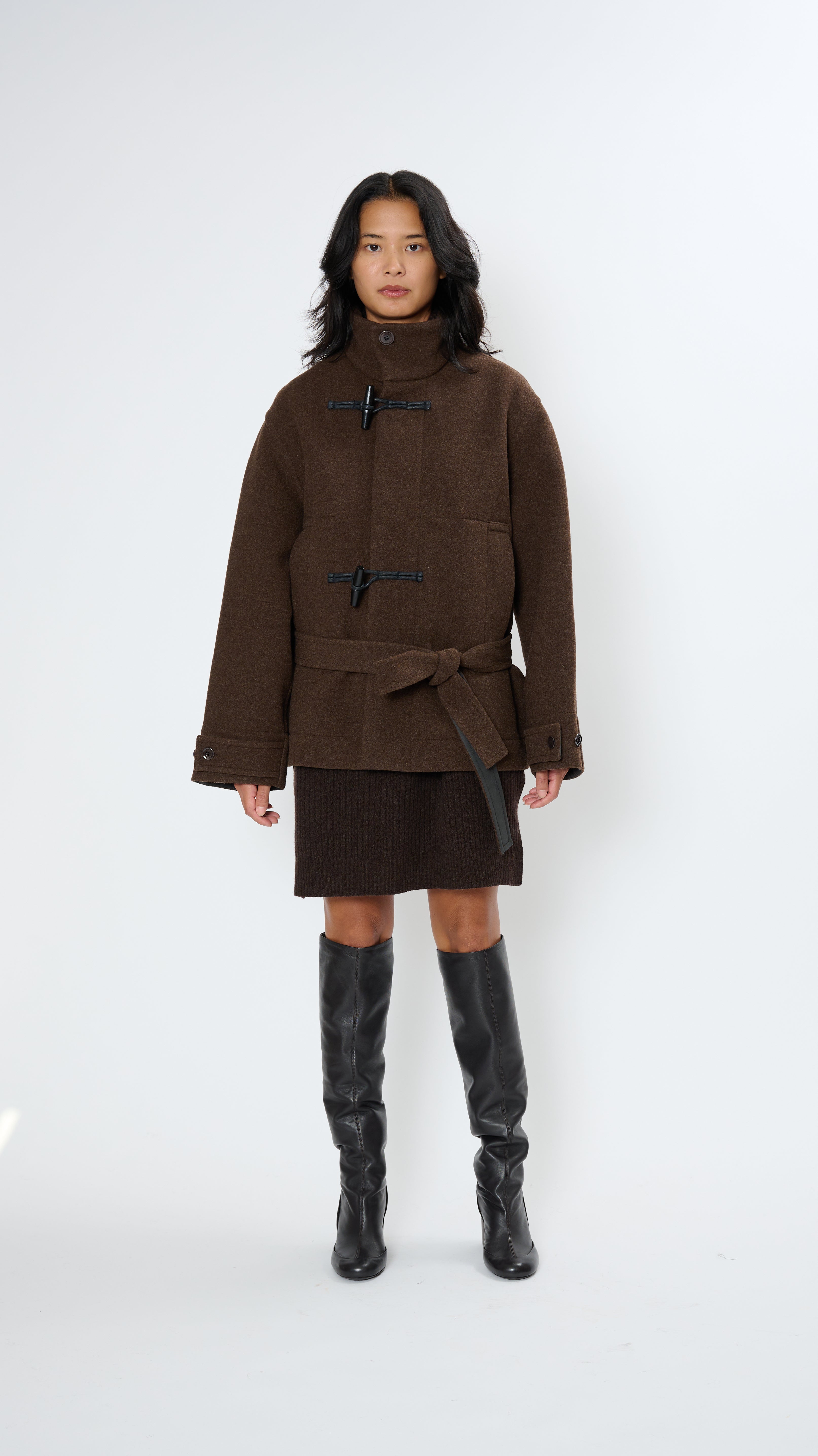 Lemaire Short Duffle Bathrobe Coat - Brown | Garmentory