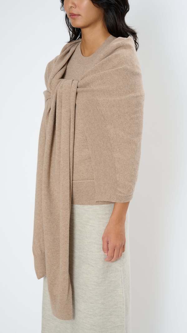 Lemaire Wrap Scarf - Latte Coffee | Garmentory