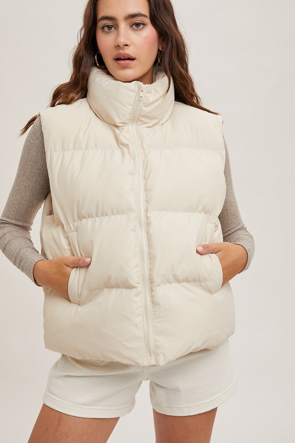 Lola Stella Puffer Vest - Mushroom | Garmentory
