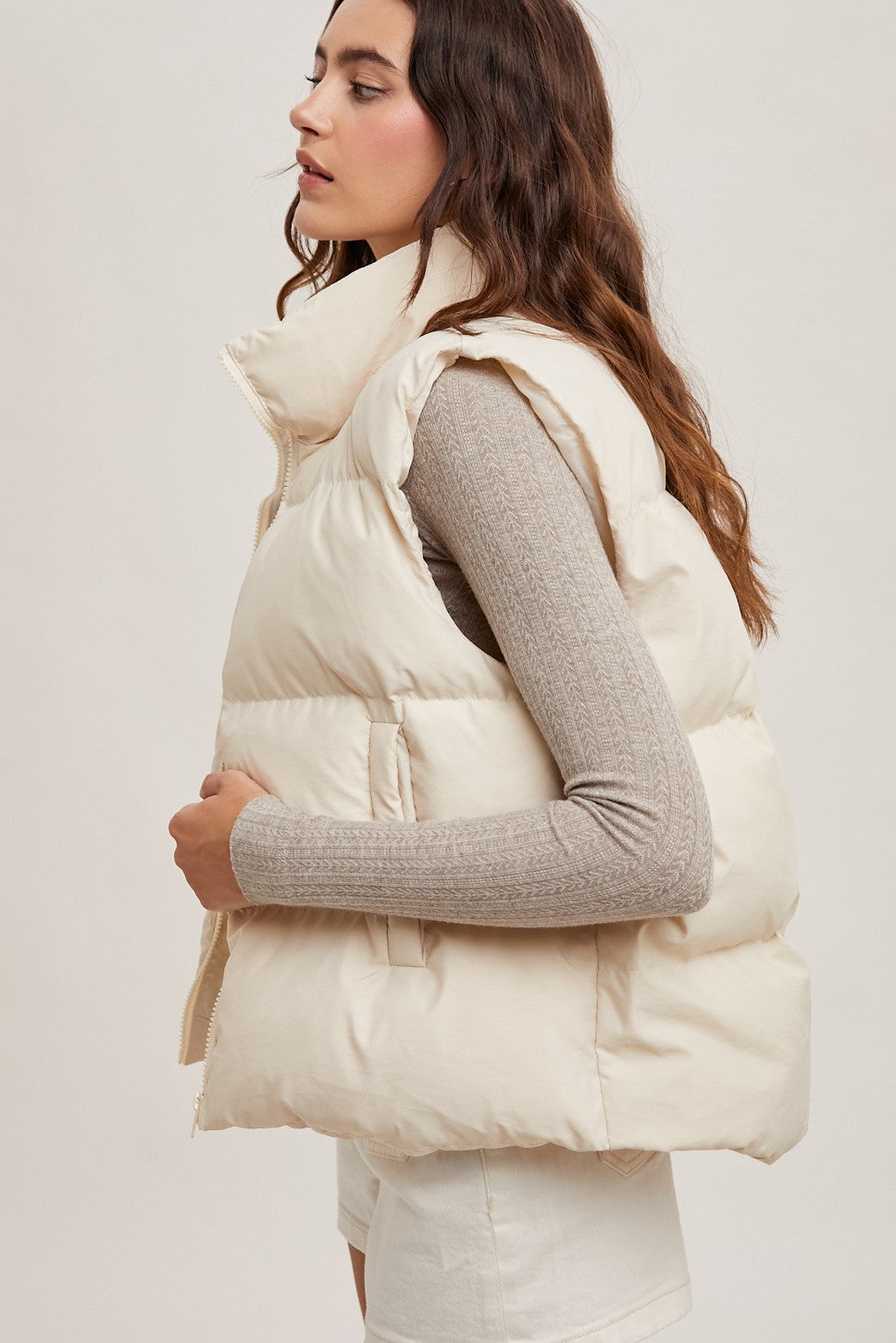 Lola Stella Puffer Vest - Mushroom | Garmentory