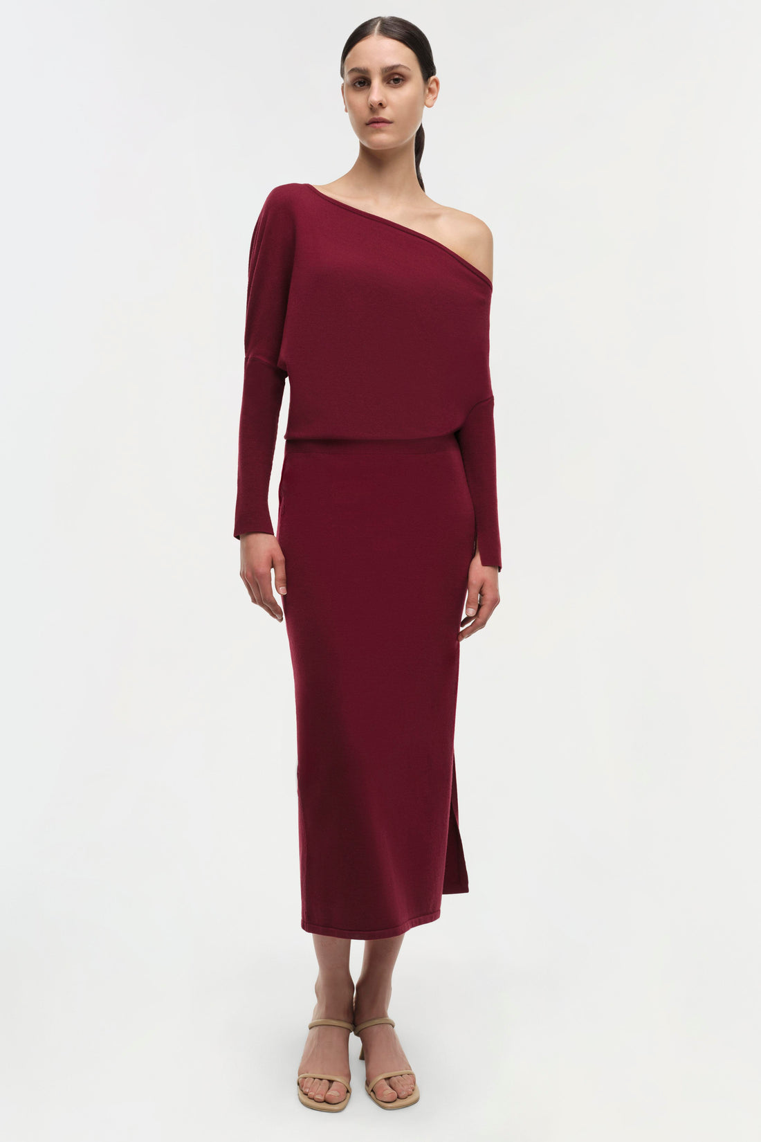 janese off shoulder midi dress SIMKHAI Janese Off Shoulder Midi Dress in Army