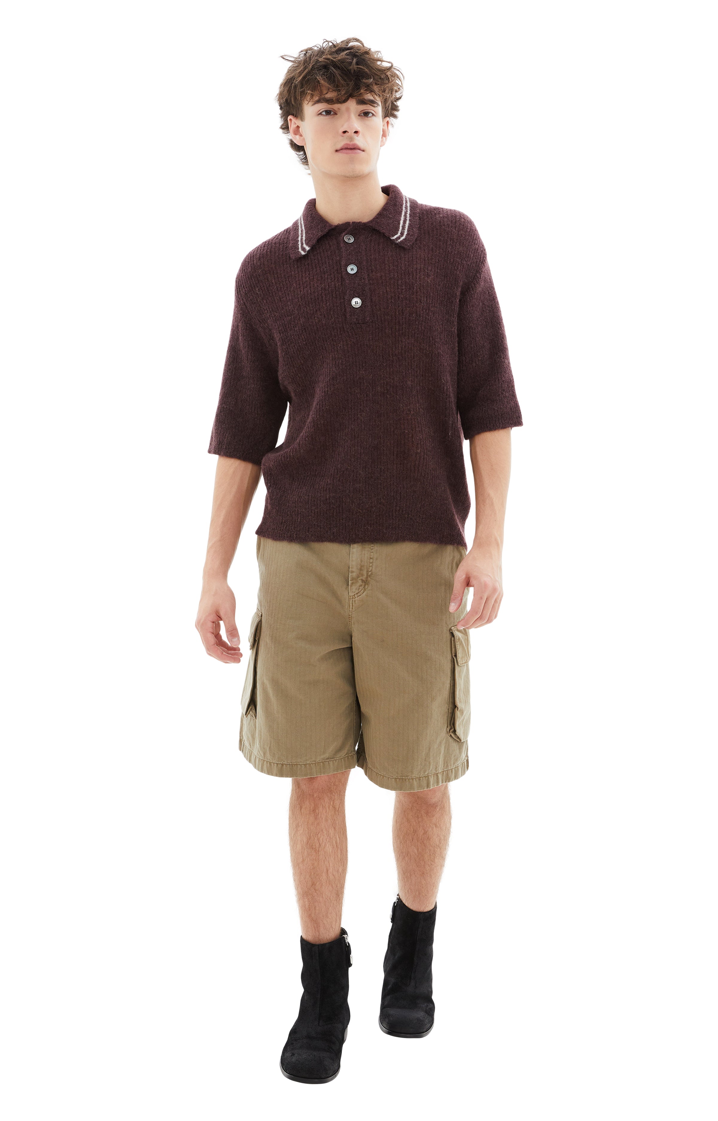 トップス OUR LEGACY traditional polo Our Legacy - Traditional Polo Shadow Black Crispy Cotton