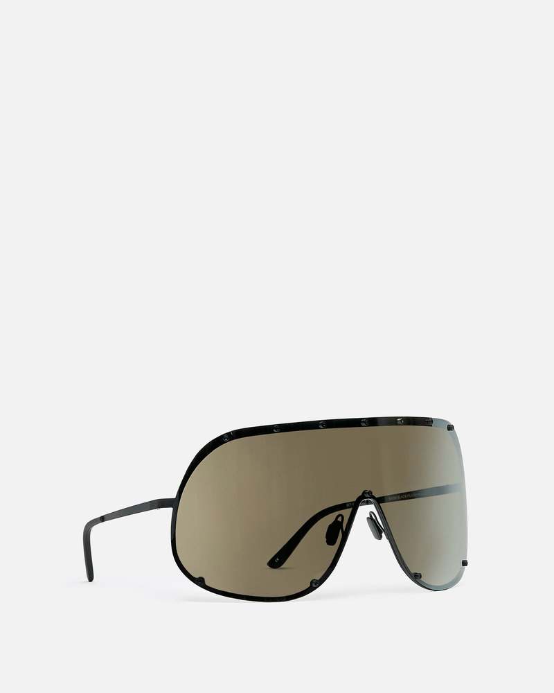 Rick Owens Shield Sunglasses - Black/Brown | Garmentory