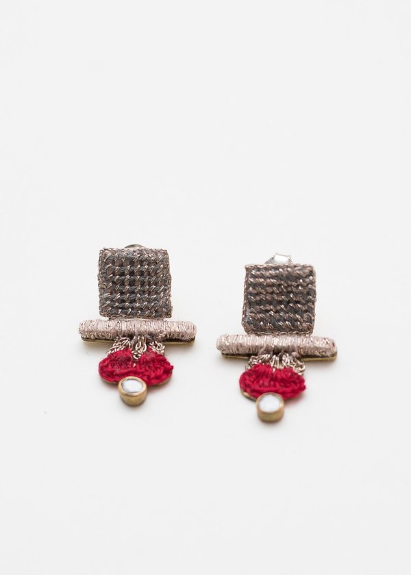 Nani Haveli Small Embroidery Earring - 1 Nani Haveli Small Embroidery Earring - 1