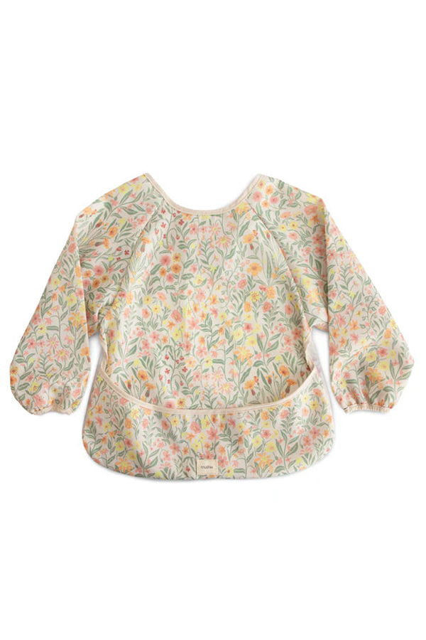 Kids Mushie Long Sleeve Bib - Pastel Blooms