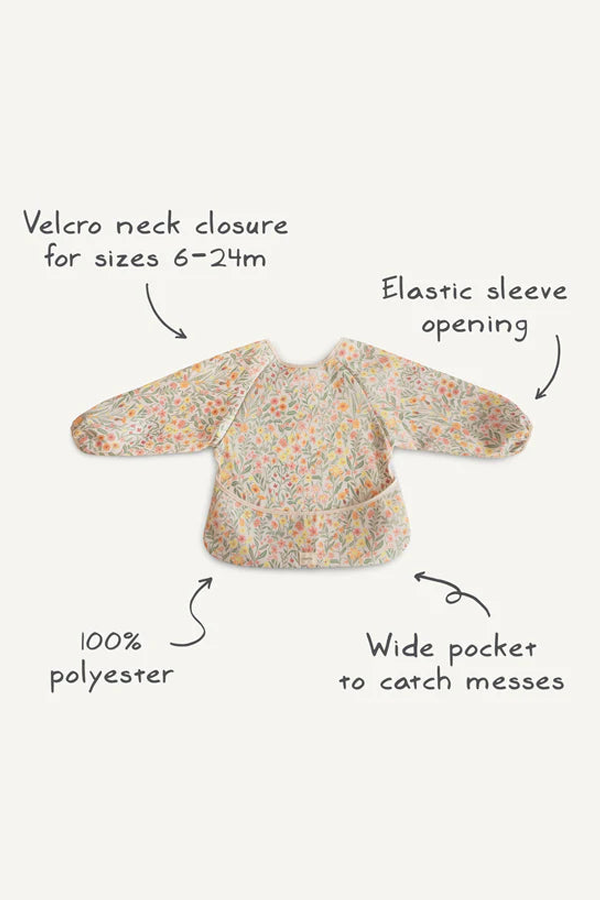 Kids Mushie Long Sleeve Bib - Pastel Blooms