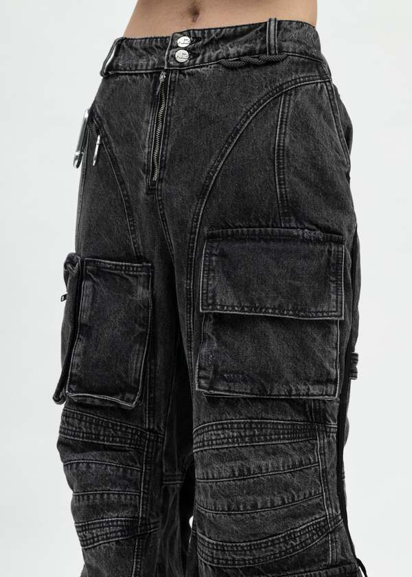 Natasha Zinko Camping Cargo Jeans - Black | Garmentory