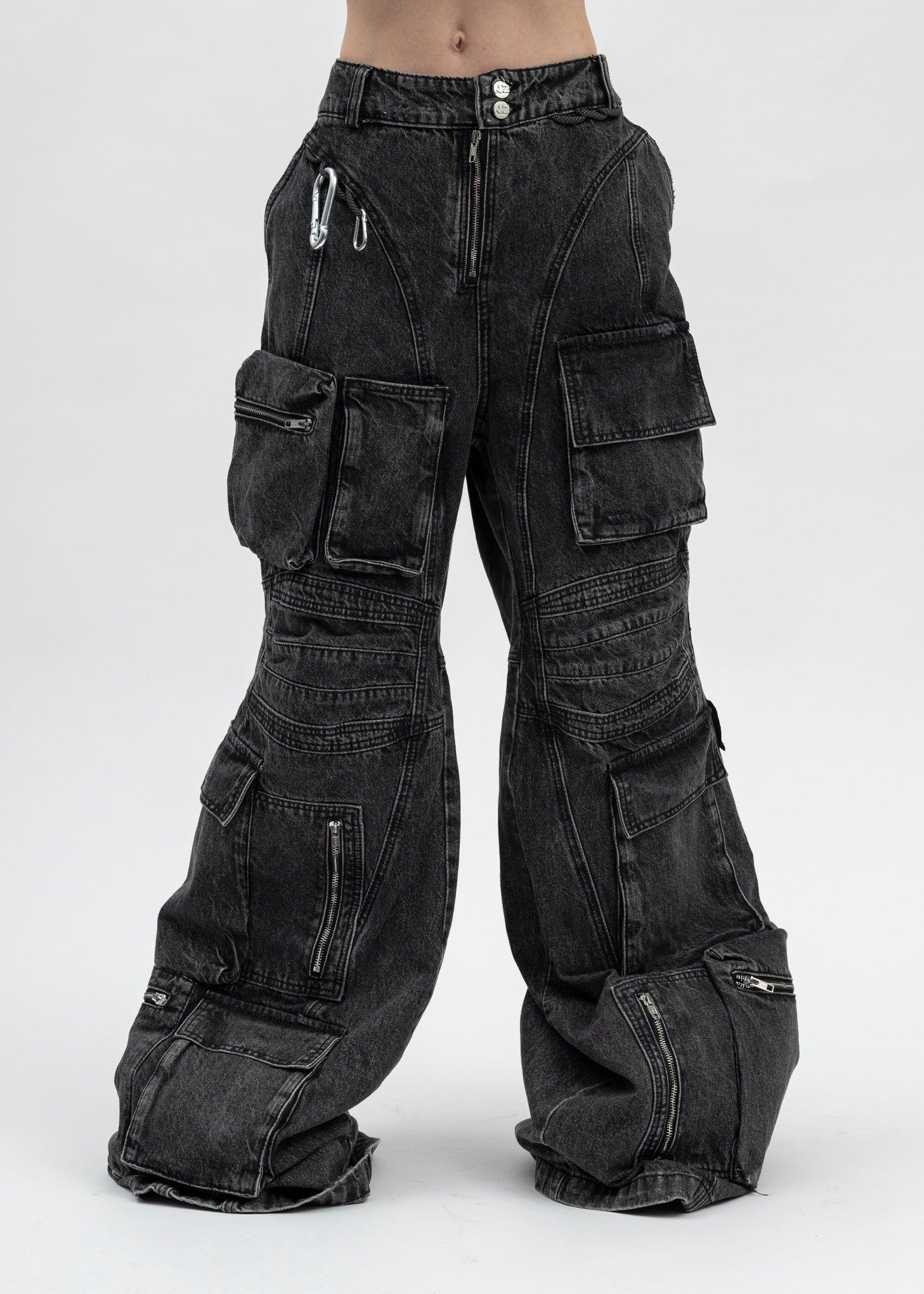 Natasha Zinko Camping Cargo Jeans - Black | Garmentory