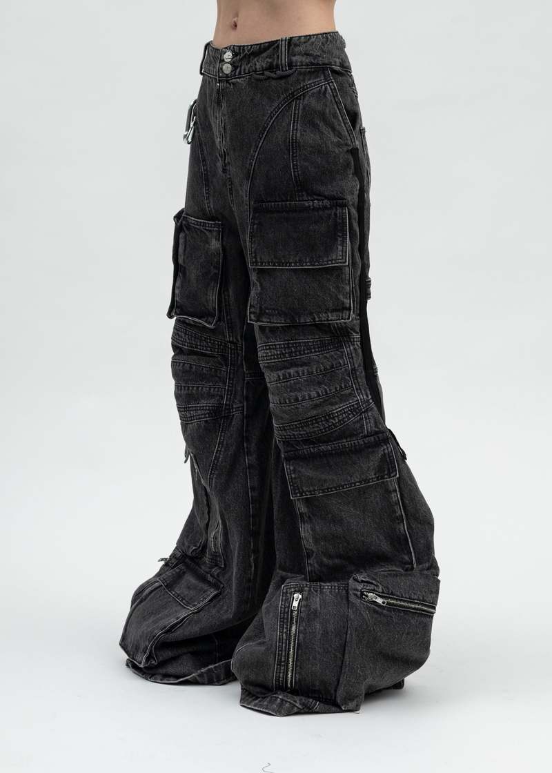 Natasha Zinko Camping Cargo Jeans - Black | Garmentory