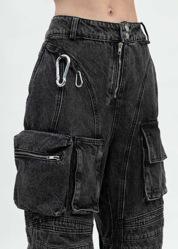 Natasha Zinko Camping Cargo Jeans - Black | Garmentory