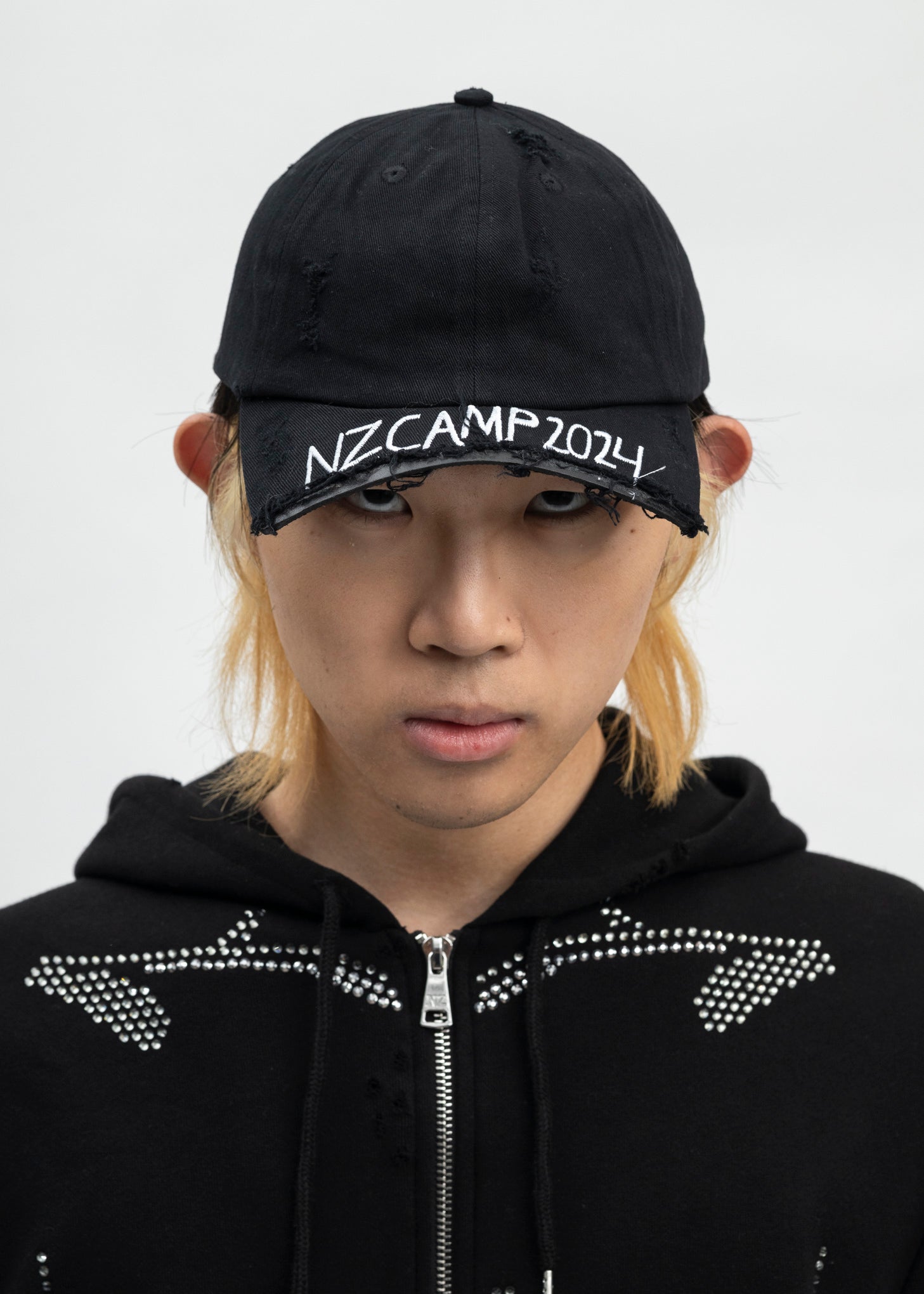 Natasha Zinko Distressed Nz Camp 2024 Baseball Hat - Black