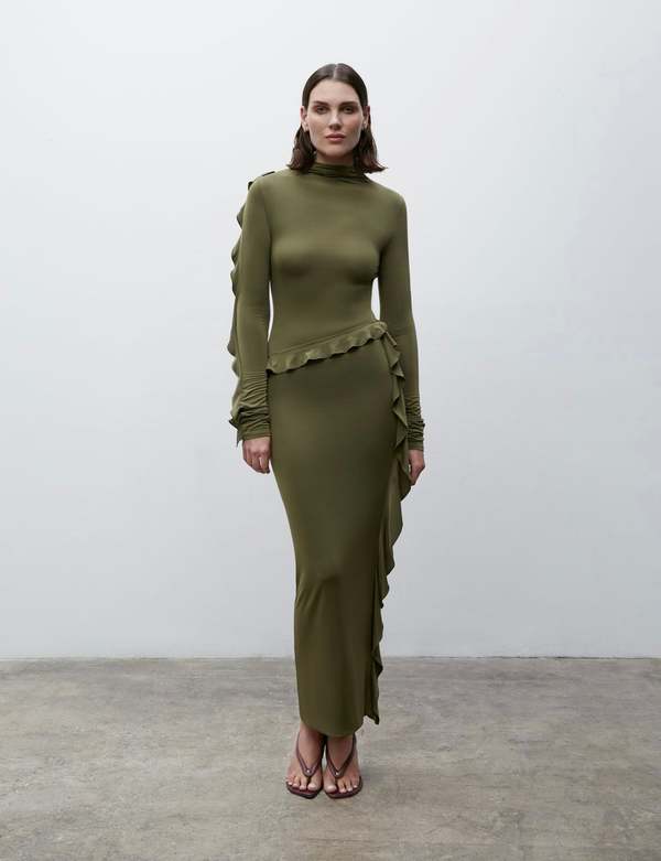 paris georgia dress green Paris Georgia Grey Demi Maxi Dress main image 1