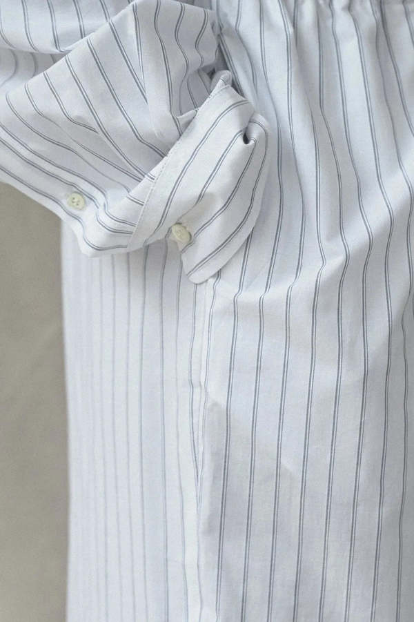Baserange Ole Shirt - White/Blue Stripe | Garmentory