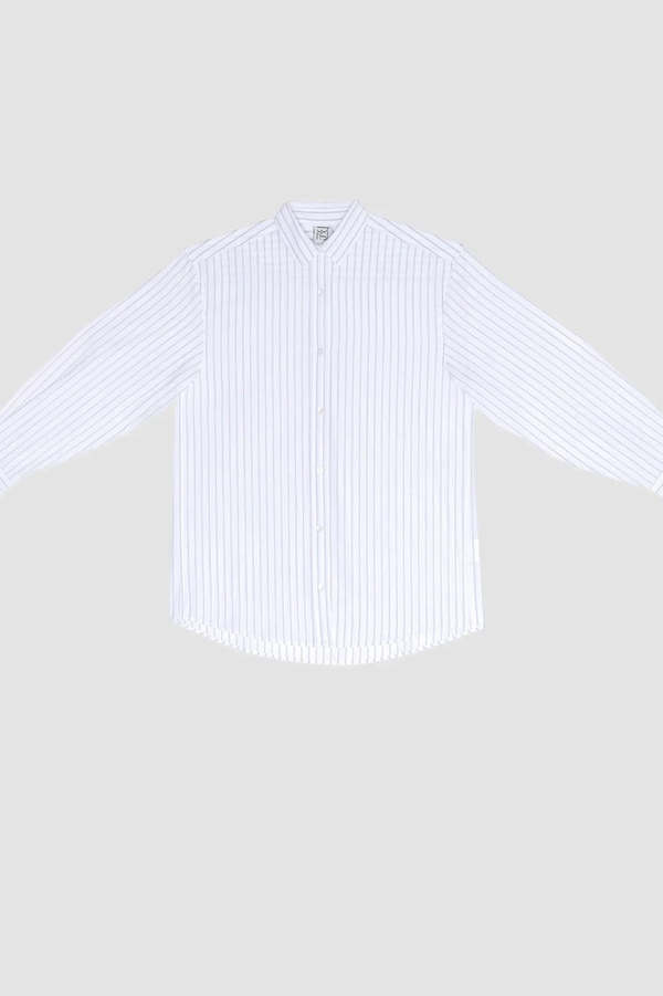 Baserange Ole Shirt - White/Blue Stripe | Garmentory