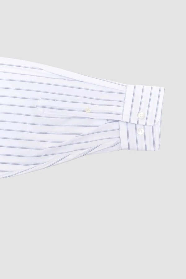 Baserange Ole Shirt - White/Blue Stripe | Garmentory