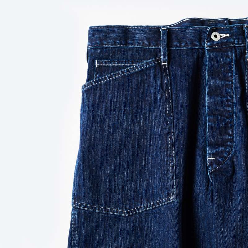 パンツ POST O'ALLS ARMY Pants herringbone Post O'Alls Herringbone Denim Army Pants - Double Indigo