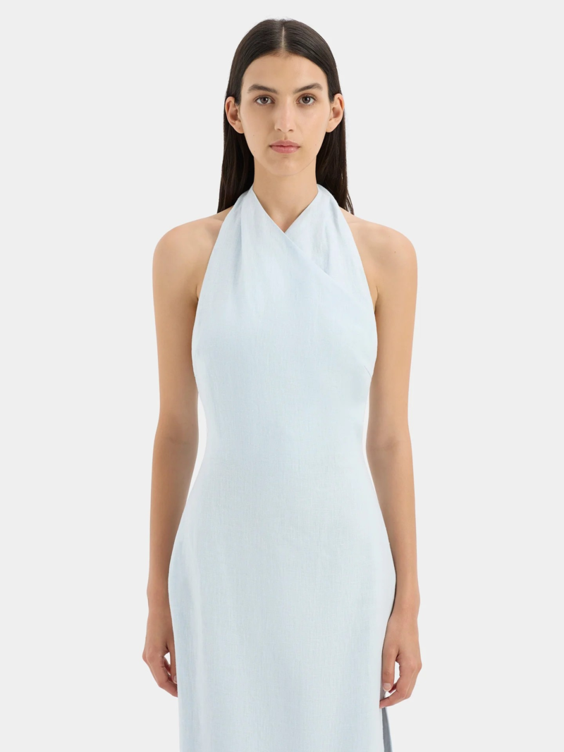 SIR. Iris Halter Midi Dress - Light Blue | Garmentory