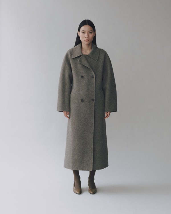 Mijeong Park Handmade Long Wool Coat - Khaki Gray