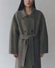 Mijeong Park Handmade Long Wool Coat - Khaki Gray - Thumbnail 3
