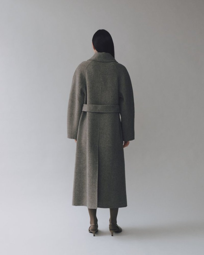 Mijeong Park Handmade Long Wool Coat - Khaki Gray