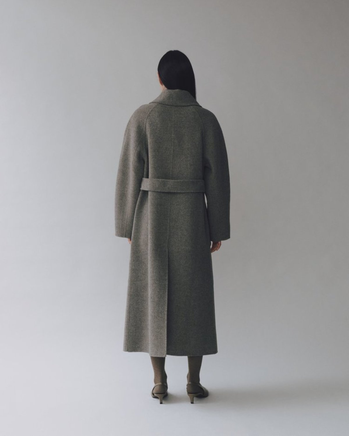 Mijeong Park Handmade Long Wool Coat - Khaki Gray - Image 5 of 6